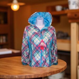 NWT Snozu Girls Hooded Fleece Lined Lightweight Jacket Size Large (14/16)
